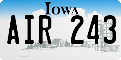IA license plate AIR243