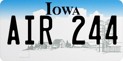 IA license plate AIR244