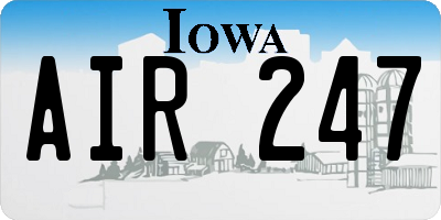 IA license plate AIR247