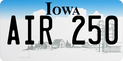 IA license plate AIR250