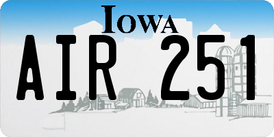 IA license plate AIR251