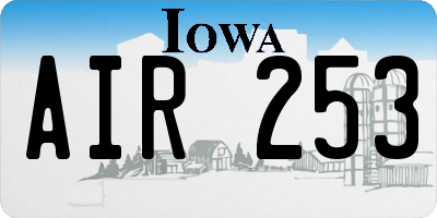 IA license plate AIR253