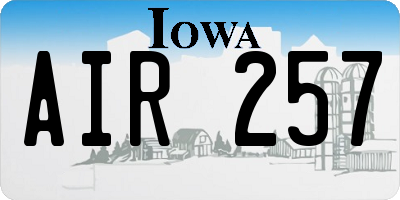 IA license plate AIR257