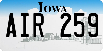 IA license plate AIR259