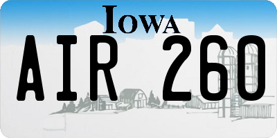 IA license plate AIR260