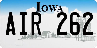 IA license plate AIR262