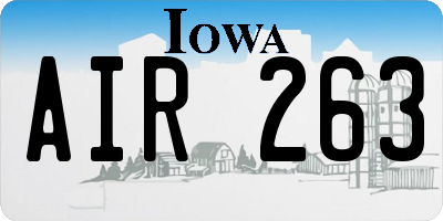 IA license plate AIR263