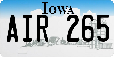 IA license plate AIR265