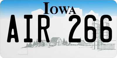 IA license plate AIR266