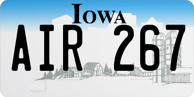 IA license plate AIR267