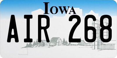 IA license plate AIR268