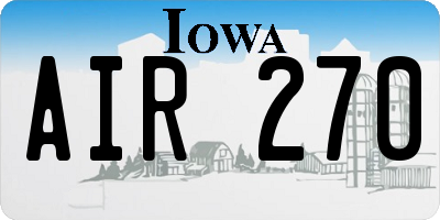 IA license plate AIR270