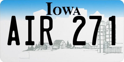 IA license plate AIR271