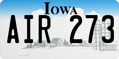 IA license plate AIR273