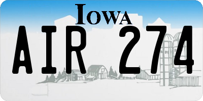 IA license plate AIR274