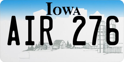 IA license plate AIR276