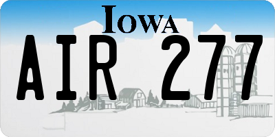 IA license plate AIR277