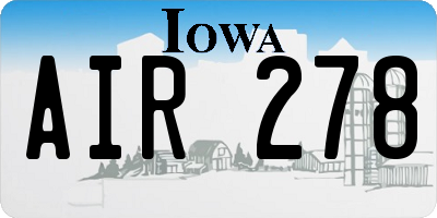 IA license plate AIR278