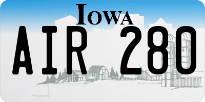 IA license plate AIR280
