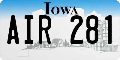 IA license plate AIR281