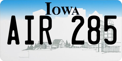 IA license plate AIR285