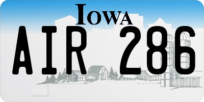 IA license plate AIR286