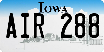 IA license plate AIR288
