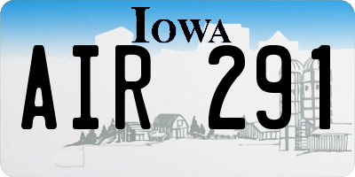 IA license plate AIR291