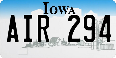 IA license plate AIR294