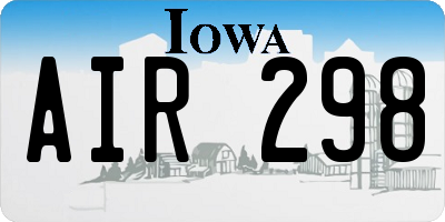 IA license plate AIR298
