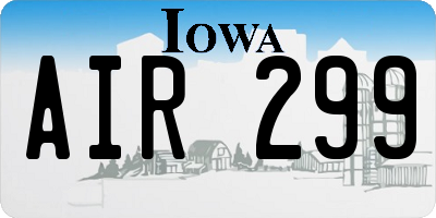 IA license plate AIR299