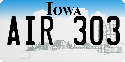 IA license plate AIR303