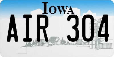 IA license plate AIR304