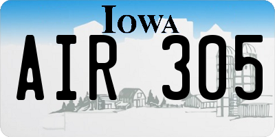 IA license plate AIR305