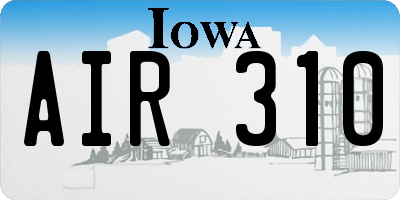 IA license plate AIR310