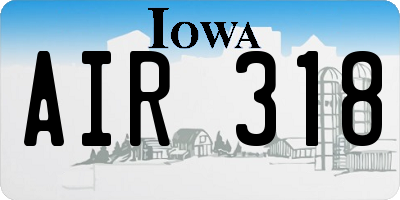 IA license plate AIR318
