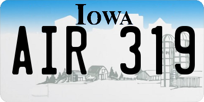 IA license plate AIR319