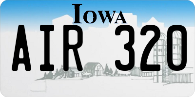 IA license plate AIR320