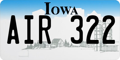 IA license plate AIR322