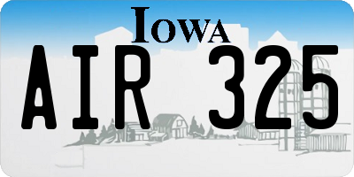IA license plate AIR325