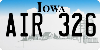 IA license plate AIR326