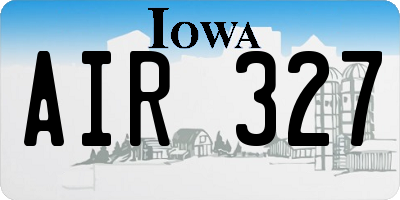 IA license plate AIR327