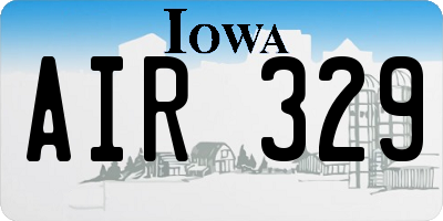 IA license plate AIR329