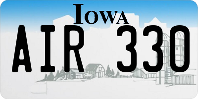 IA license plate AIR330