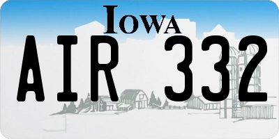 IA license plate AIR332