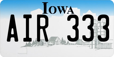 IA license plate AIR333