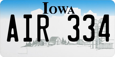 IA license plate AIR334