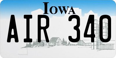 IA license plate AIR340