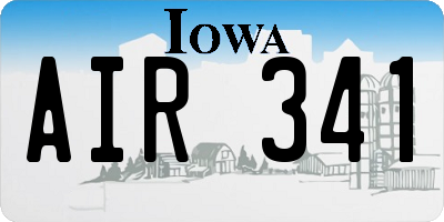 IA license plate AIR341