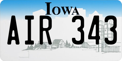 IA license plate AIR343